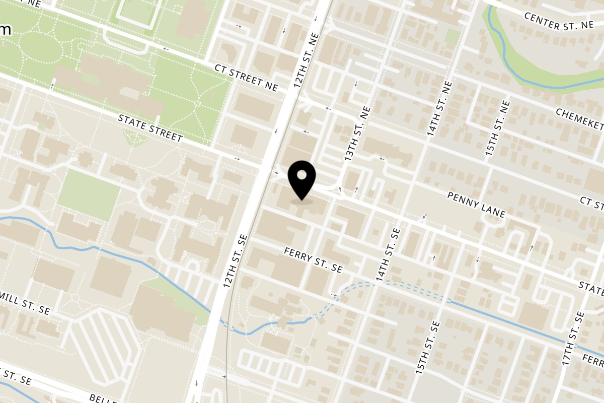 Map showing the location of Sassy Onion State Street on 1244 State St in Salem